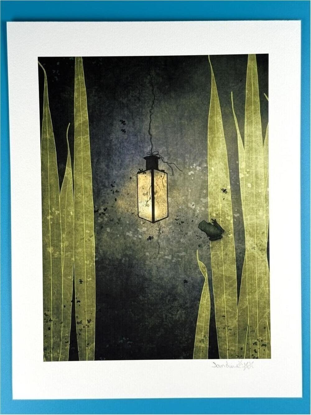 Sandrine Mercier - Lamp Frog Illustration Signed Fantasy Giclee Art Print
